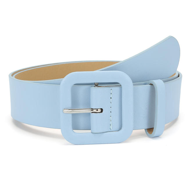 2023 candy color pu leather buckle belt