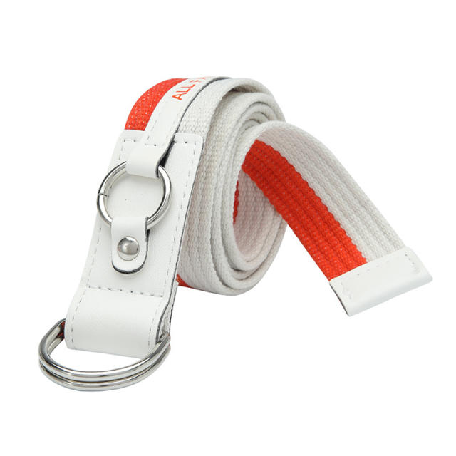 Korean fashion youth double D-ring canvas belt