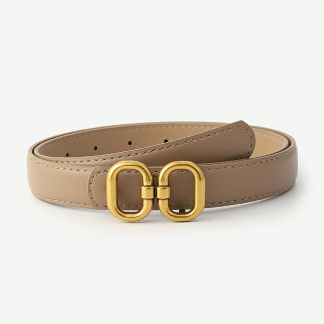 Summer new design PU leather gold color buckle belt