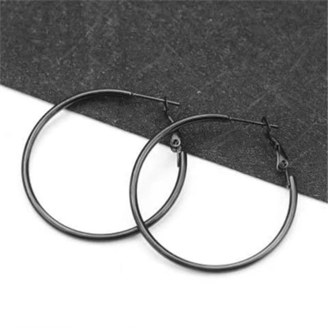 Easy match stainless steel hoop earrings
