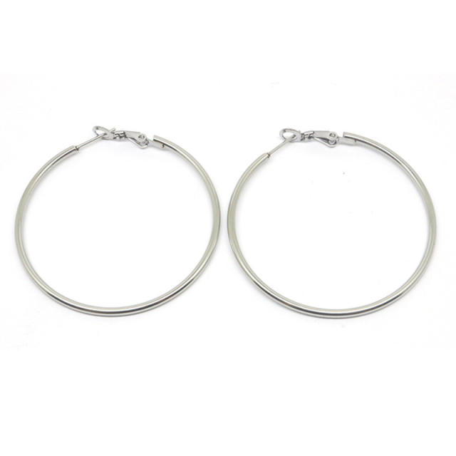 Easy match stainless steel hoop earrings