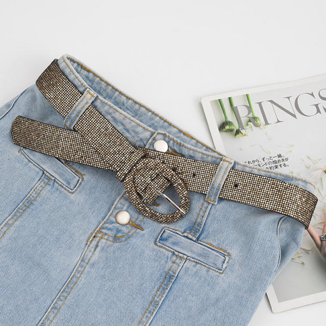 Korean fashion spring new design bright buckle belt
