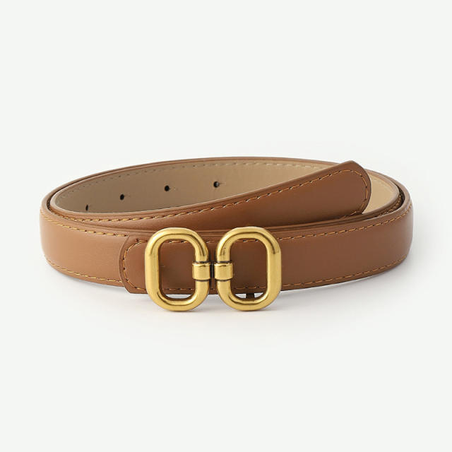 Summer new design PU leather gold color buckle belt