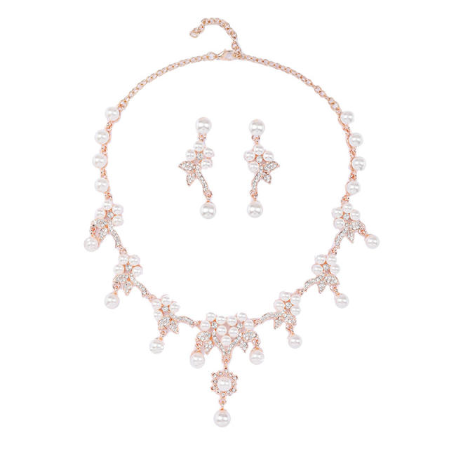 Occident fashion faux pearl wedding jewelry set
