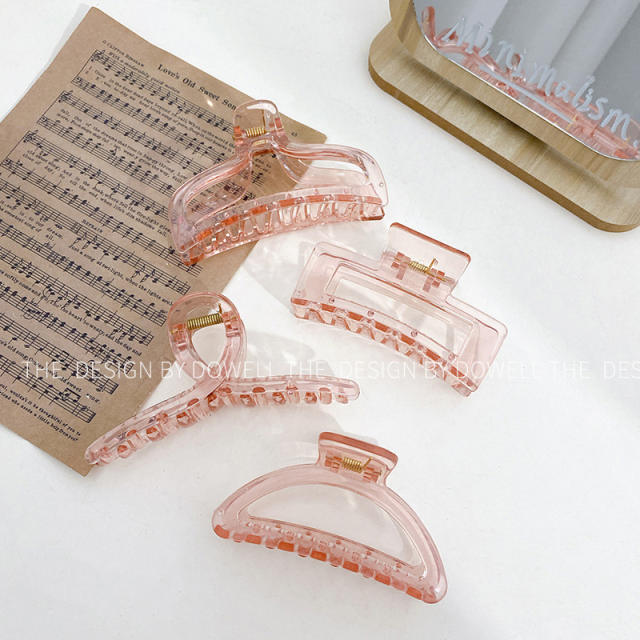 Korean fashion candy color spring clear hair claw clips