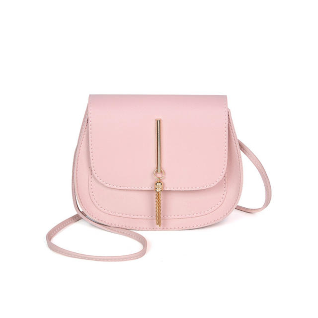 Cute chain tassel buckle women saddle bag