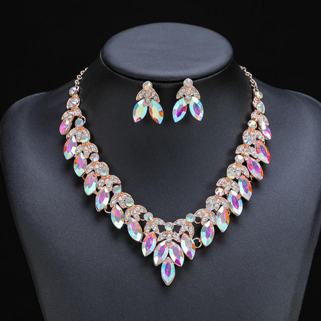 Occident fashion glass crystal statement jewelry set