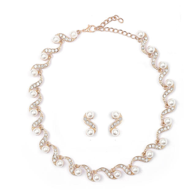 Occident fashion pearl choker necklace set