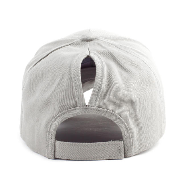 Cotton material plain color summer ponytail baseball cap