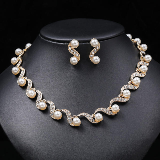 Occident fashion pearl choker necklace set