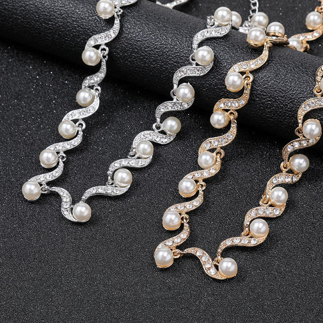 Occident fashion pearl choker necklace set