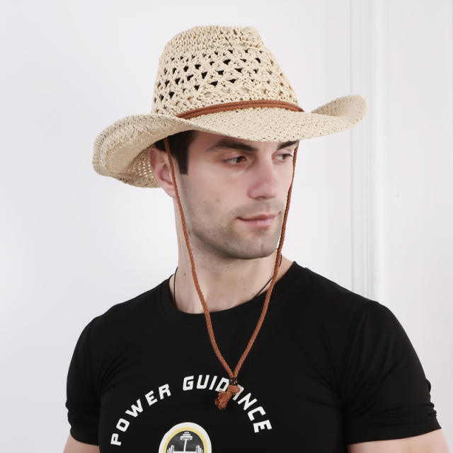 Summer design straw design fedora hat for men