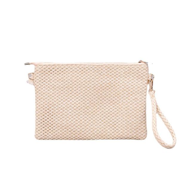 Spring summer design cute tassel straw clutch