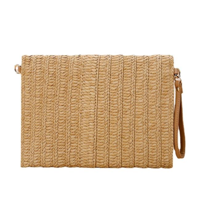 INS vintage tassel straw clutch