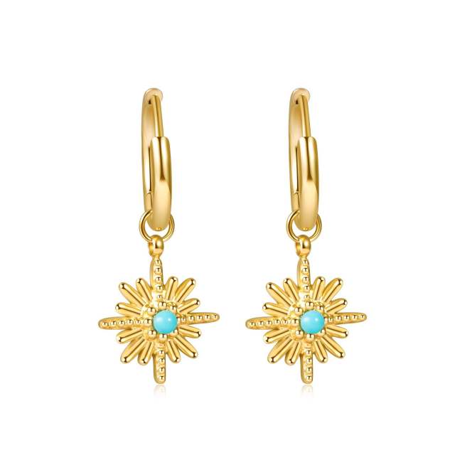 Occident fashion turquoise setting stainless steel earrings