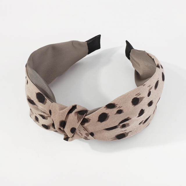 Personality vintage leopard pattern knotted headband