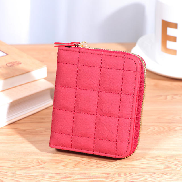 Popular plain color PU leather wallet