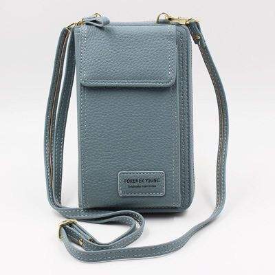 Korean fashion pu leather zipper mini size phone bag