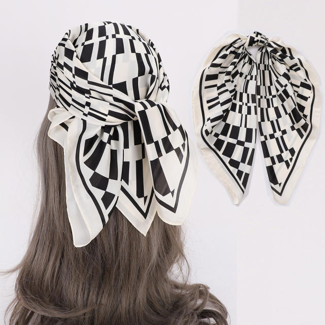 Summer design checkered square scarf