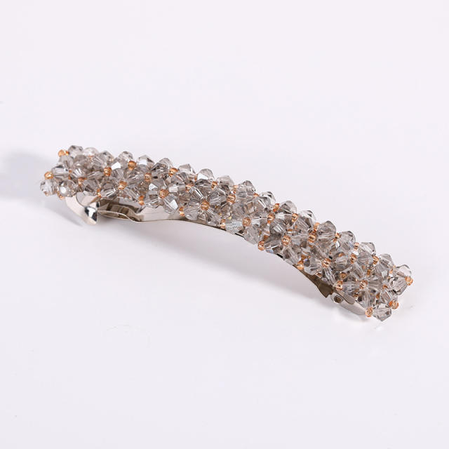 Korean fashion ins trend crystal beads french barrette hair clips