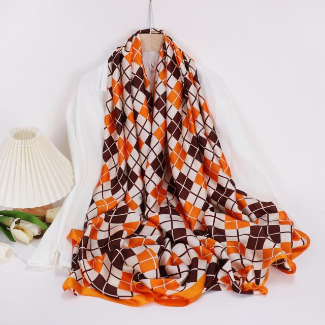 Elegant color square summer scarf