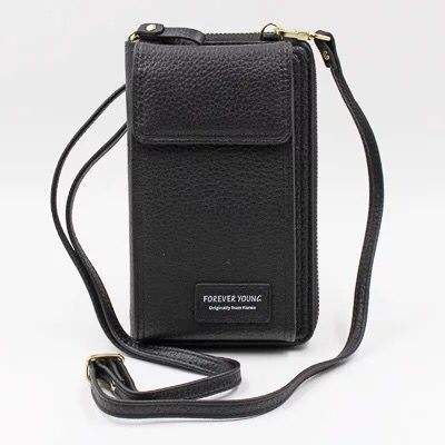 Korean fashion pu leather zipper mini size phone bag