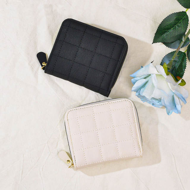 Cute design plain color PU leather wallet