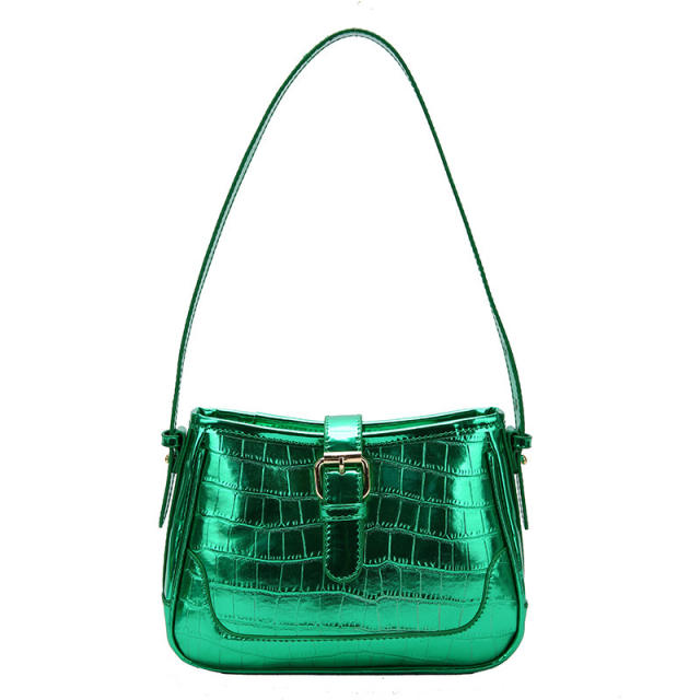 Personality laser color stone pattern shoulder bag