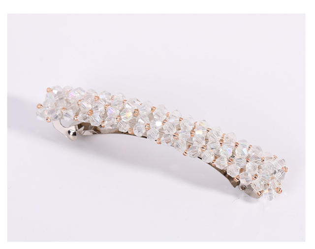 Korean fashion ins trend crystal beads french barrette hair clips