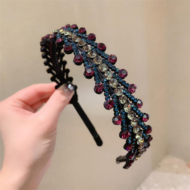 Korean fashion luxury crystal statement headband