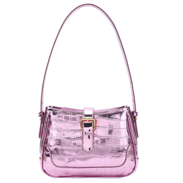 Personality laser color stone pattern shoulder bag