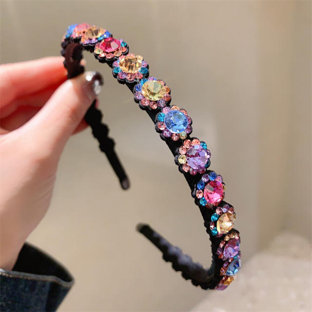 Korean fashion luxury crystal statement headband