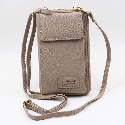 Korean fashion pu leather zipper mini size phone bag