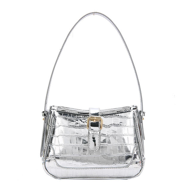 Personality laser color stone pattern shoulder bag