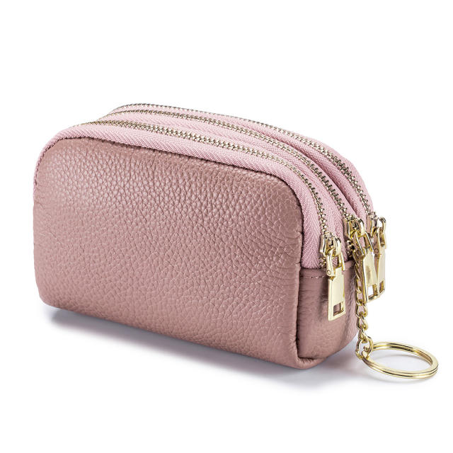 Korean fashion mini size plain color leather coin purse wallet