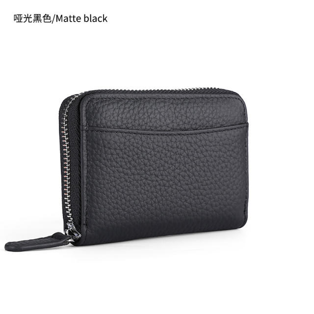 RFID leather coin purse card wallet