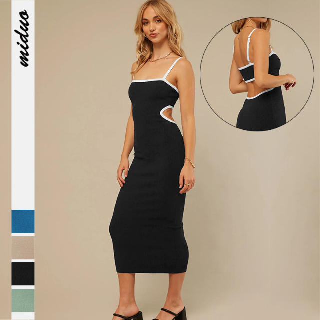 Sexy hot sale camisole design maxi bodycon dress