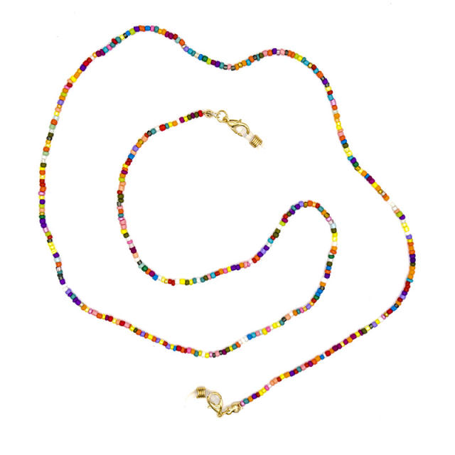 Summer design color seed bead glass chain
