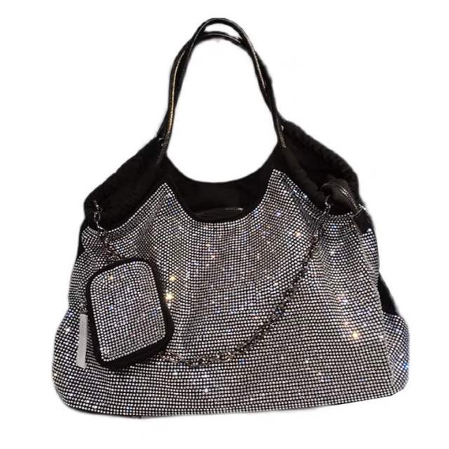 Korean fashion oxford material full diamond tote bag for women