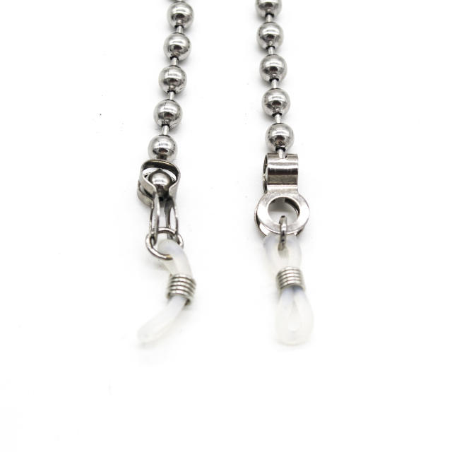 Stainless steel bead punk trend glass chain