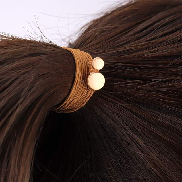 Korean fashion gold color round piece hair ties