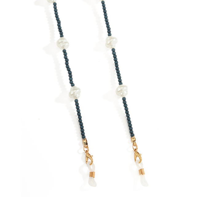 INS trend baroque pearl bead glass chain