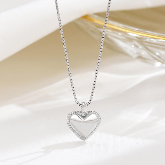 925 sterling silver heart pendant necklace