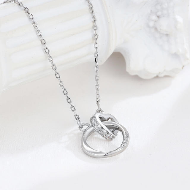 925 sterling silver circle necklace