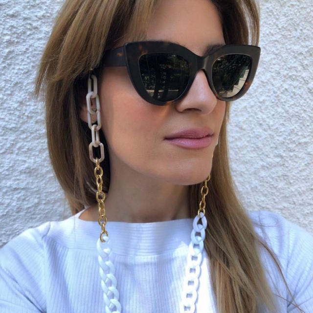 Occident fashion acrylic glasses chain