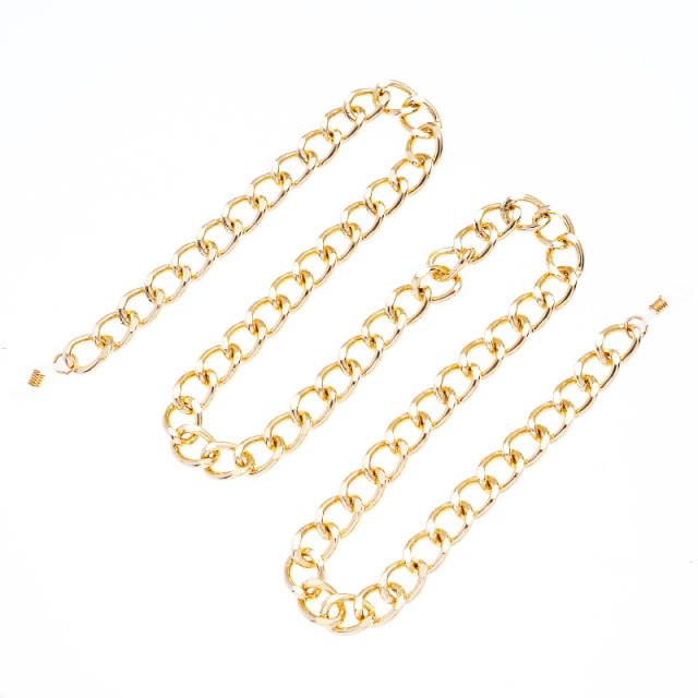 HIPHOP gold color metal chain glass chain