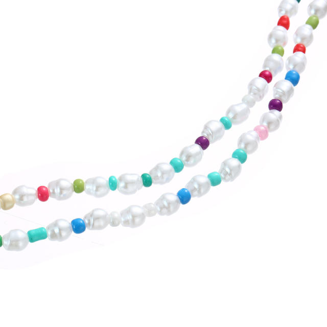 Occident fashion pearl seed bead glass chain