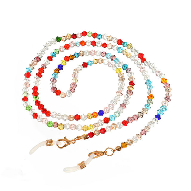 INS irregular shape bead glass chain