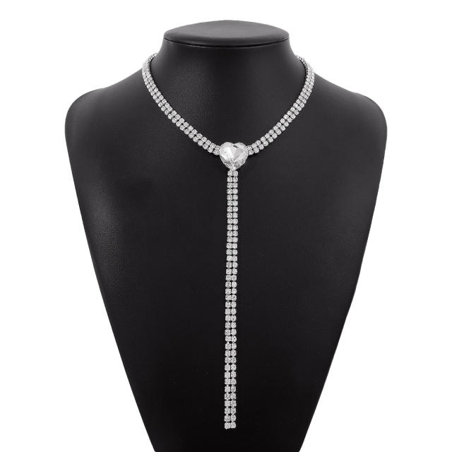 Personality diamond lariet necklace