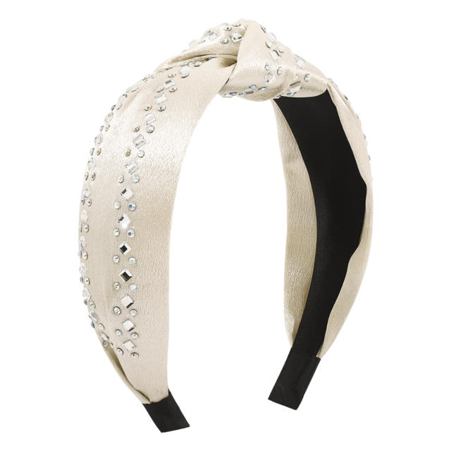 Luxury rhinestone setting knotted headband